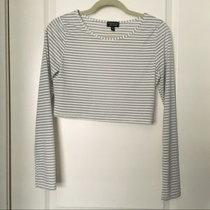 Topshop Long Sleeve Crop Top